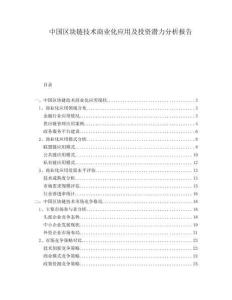 中國區(qū)塊鏈技術(shù)商業(yè)化應(yīng)用及投資潛力分析報(bào)告