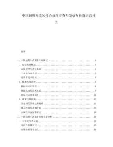 中國(guó)越野車改裝件合規(guī)性審查與發(fā)燒友社群運(yùn)營(yíng)報(bào)告