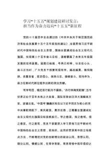 學(xué)習(xí)“十五五”規(guī)劃建議研討發(fā)言：擔(dān)當(dāng)作為奮力邁向“十五五”新征程