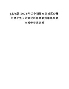 [龍城區]2025年遼寧朝陽市龍城區公開招聘優秀人才筆試歷年參考題庫典型考點附帶答案詳解