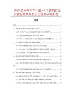 2025及未來5年中國wifi音響行業(yè)發(fā)展趨勢預(yù)測及投資規(guī)劃研究報(bào)告