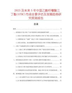 2025及未來(lái)5年中國(guó)乙酰檸檬酸三丁酯(ATBC)市場(chǎng)全景評(píng)估及發(fā)展趨勢(shì)研究預(yù)測(cè)報(bào)告