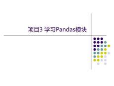 Python財務數(shù)據(jù)分析與可視化 課件  項目3、4 學習Pandas模塊、財務數(shù)據(jù)獲取與清洗