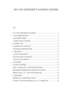 2025-2030電影特效制作行業市場現狀與發展策略