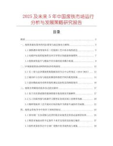 2025及未來5年中國廢鐵市場運行分析與發展策略研究報告