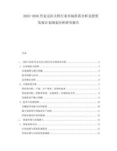 2025-2030丹麥克拉夫特行業市場供需分析及投資發展計劃規劃分析研究報告