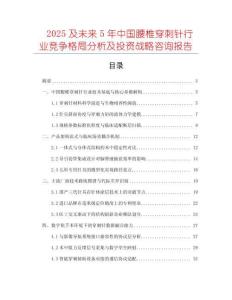2025及未來5年中國腰椎穿刺針行業(yè)競爭格局分析及投資戰(zhàn)略咨詢報告