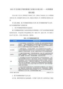 2025年全球量子精密測量行業細分市場分析——時頻測量【組圖】