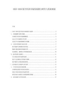 2025-2030低空經濟市場發展潛力研究與發展規劃