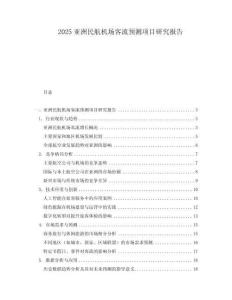2025亞洲民航機(jī)場(chǎng)客流預(yù)測(cè)項(xiàng)目研究報(bào)告