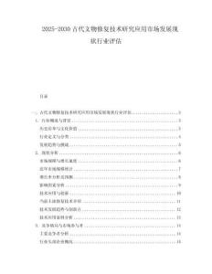 2025-2030古代文物修復技術研究應用市場發展現狀行業評估