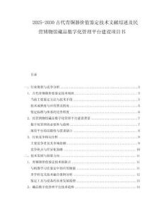 2025-2030古代青銅器價值鑒定技術文獻綜述及民營博物館藏品數字化管理平臺建設項目書