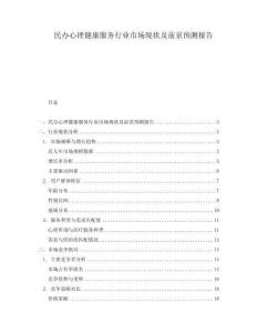 民办心理健康服务行业市场现状及前景预测报告