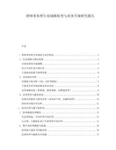 律師事務(wù)所行業(yè)戰(zhàn)略轉(zhuǎn)型與業(yè)務(wù)升級研究報告
