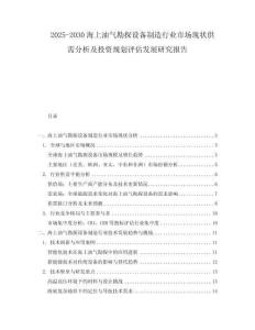 2025-2030海上油氣勘探設(shè)備制造行業(yè)市場(chǎng)現(xiàn)狀供需分析及投資規(guī)劃評(píng)估發(fā)展研究報(bào)告