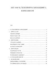 2025-2030電子商務(wù)消費(fèi)群體行為特征深度解析與商業(yè)模式創(chuàng)新分析