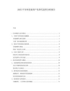 2025半導體設備國產化替代進程分析報告