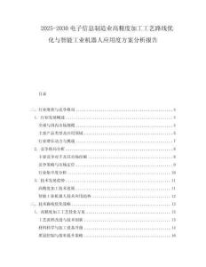 2025-2030電子信息制造業(yè)高精度加工工藝路線優(yōu)化與智能工業(yè)機器人應用度方案分析報告