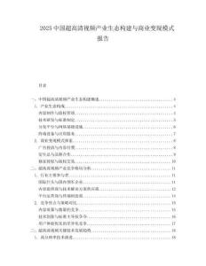 2025中國超高清視頻產(chǎn)業(yè)生態(tài)構(gòu)建與商業(yè)變現(xiàn)模式報告
