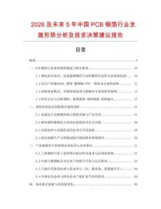 2026及未來5年中國PCB銅箔行業發展形勢分析及投資決策建議報告