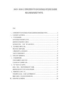 2025-2030計算機(jī)圖形學(xué)實(shí)時渲染技術(shù)發(fā)展及虛擬現(xiàn)實(shí)視場角提升研究