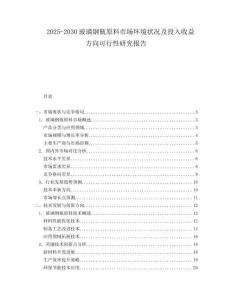 2025-2030玻璃鋼瓶原料市場環境狀況及投入收益方向可行性研究報告