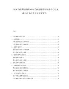2026白牡丹音頻行業(yè)電子商務(wù)速通證制作中心政策推動(dòng)技術(shù)投資規(guī)劃研究報(bào)告