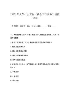 2025 年大學社會工作（社會工作實務）模擬試卷