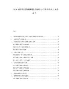 2026磁存儲(chǔ)設(shè)備材料技術(shù)演進(jìn)與市場(chǎng)萎縮應(yīng)對(duì)策略報(bào)告