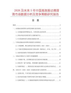 2026及未來5年中國高效振動清理篩市場數據分析及競爭策略研究報告