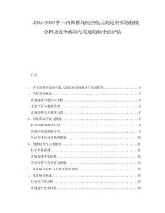 2025-2030伊卡洛斯群島航空航天制造業(yè)市場精微分析及競爭格局與發(fā)展趨勢全面評估