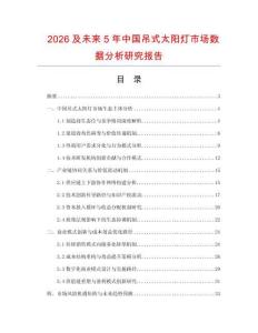 2026及未來5年中國(guó)吊式太陽(yáng)燈市場(chǎng)數(shù)據(jù)分析研究報(bào)告