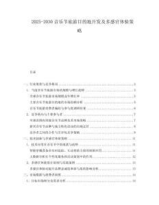 2025-2030音樂(lè)節(jié)旅游目的地開(kāi)發(fā)及多感官體驗(yàn)策略