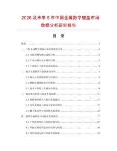 2026及未來5年中國金屬數字鍵盤市場數據分析研究報告