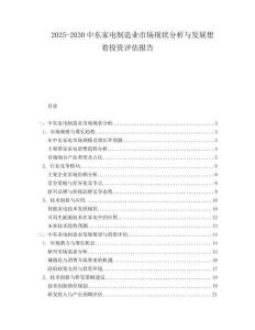 2025-2030中東家電制造業(yè)市場(chǎng)現(xiàn)狀分析與發(fā)展想著投資評(píng)估報(bào)告