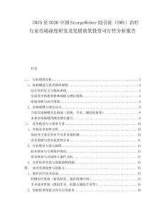 2025至2030中國SturgeWeber綜合征（SWS）治療行業市場深度研究及發展前景投資可行性分析報告