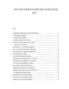 2025-2030樂器零售音樂教育導(dǎo)流與租賃業(yè)務(wù)發(fā)展報告