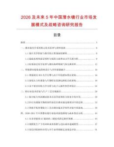 2026及未來5年中國潛水鏡行業市場發展模式及戰略咨詢研究報告