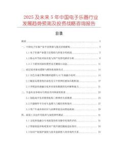2025及未來5年中國電子樂器行業(yè)發(fā)展趨勢預(yù)測及投資戰(zhàn)略咨詢報告