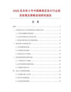2026及未來(lái)5年中國(guó)泰美尼克片行業(yè)投資前景及策略咨詢研究報(bào)告