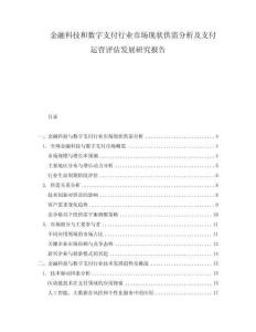 金融科技和數(shù)字支付行業(yè)市場(chǎng)現(xiàn)狀供需分析及支付運(yùn)營(yíng)評(píng)估發(fā)展研究報(bào)告