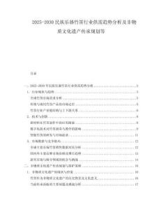 2025-2030民族樂器竹笛行業(yè)供需趨勢(shì)分析及非物質(zhì)文化遺產(chǎn)傳承規(guī)劃等