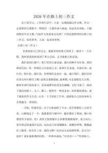 2026年在路上初三作文