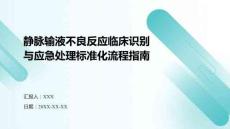 靜脈輸液不良反應臨床識別與應急處理標準化流程指南