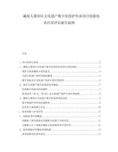 藏族人聚居區(qū)文化遺產(chǎn)數(shù)字化保護傳承項目創(chuàng)新技術(shù)應用評估報告提綱