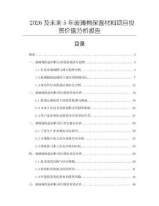 2026及未來5年玻璃棉保溫材料項目投資價值分析報告