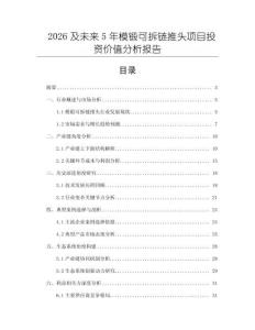 2026及未來5年模鍛可拆鏈推頭項目投資價值分析報告