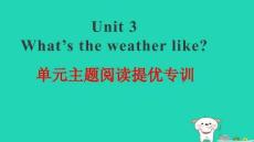 2025秋四年級英語上冊Unit3What'stheweatherlike主題閱讀提優專訓習題pptx課件外研版三起