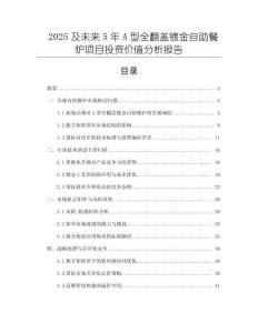 2025及未來5年A型全翻蓋鍍金自助餐爐項目投資價值分析報告