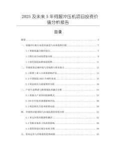 2025及未來5年伺服沖壓機項目投資價值分析報告